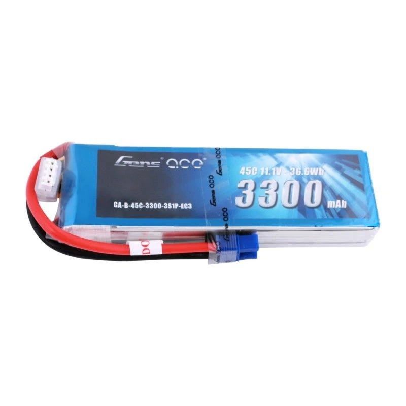 Gens Ace Gen3300mAh 11.1V 45C 3S1P Lipo Battery Pack With EC3 Plug