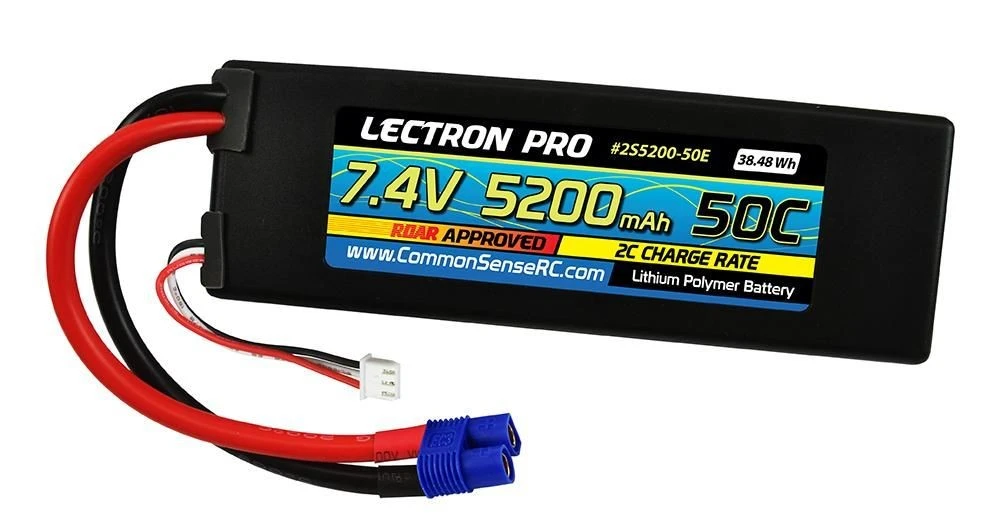 Lectron Pro 7.4V 5200mAh 50C Lipo Battery With EC3 Connector Battery 1 Lectron Pro 7.4V 5200mAh 50C Lipo Battery With EC3 Connector Battery