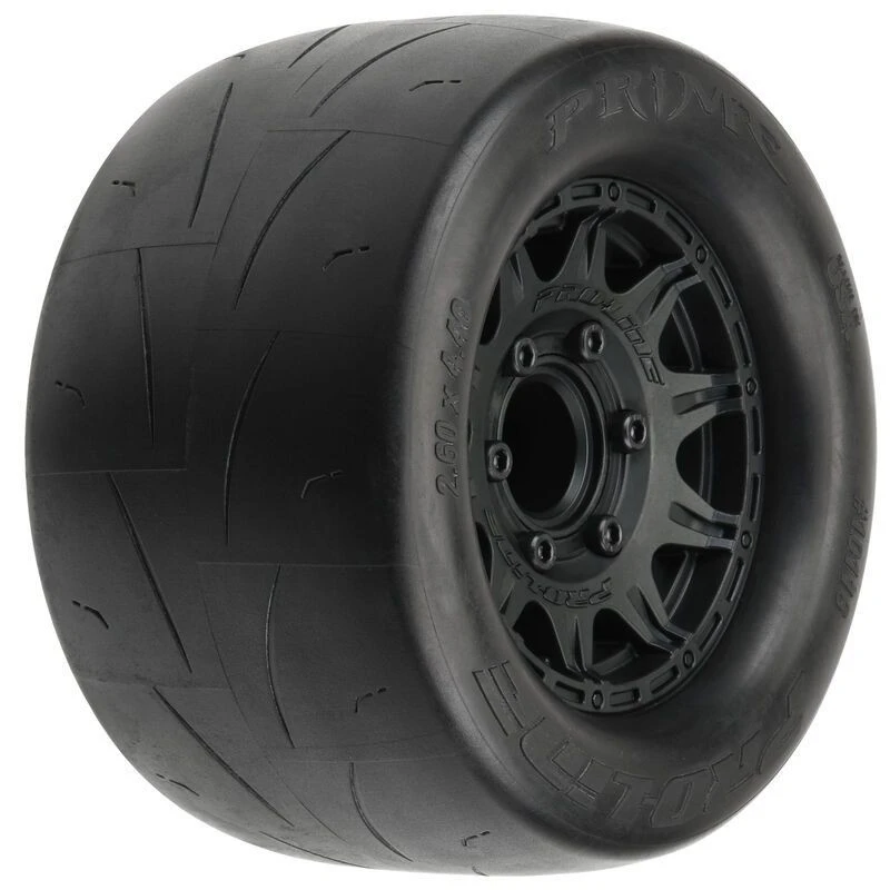 Pro-Line Prime 2.8" Street Tires Mounted On Raid Black 6x30 Wheels (Stampede 2wd/4wd) (2) 1 Pro-Line Prime 2.8" Street Tires Mounted On Raid Black 6x30 Wheels (Stampede 2wd/4wd) (2)