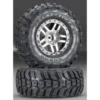 Traxxas Kumho S1 2WD Front Tires, Mounted Split-Spoke Satin Chrome Wheels (2)
