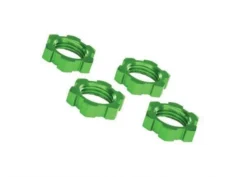 Wheel Nuts, Splined, 17mm, Serrated (green-anodized) (4)