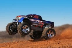 Traxxas Stampede 4x4 1/10 Electric Monster Truck, BLUE -Toy Model Store traxxas tra tra67054 1 blue 07