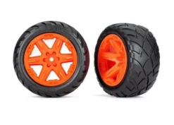 Traxxas Front/Rear 2.8" Anaconda Tires & Orange Wheels, Assembled, Glued, TSM Rated (2)