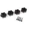 Traxxas Wheel Hubs, Hex, Aluminum (black)/ 4x13mm Screw Pins (4)