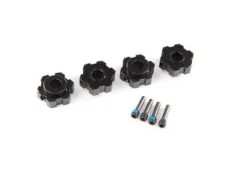 Traxxas Wheel Hubs, Hex, Aluminum (black)/ 4x13mm Screw Pins (4)